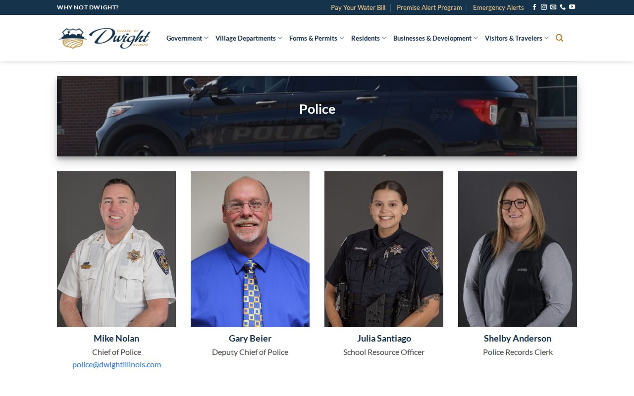 Dwight Police Department source for Livingston County arrest and booking records